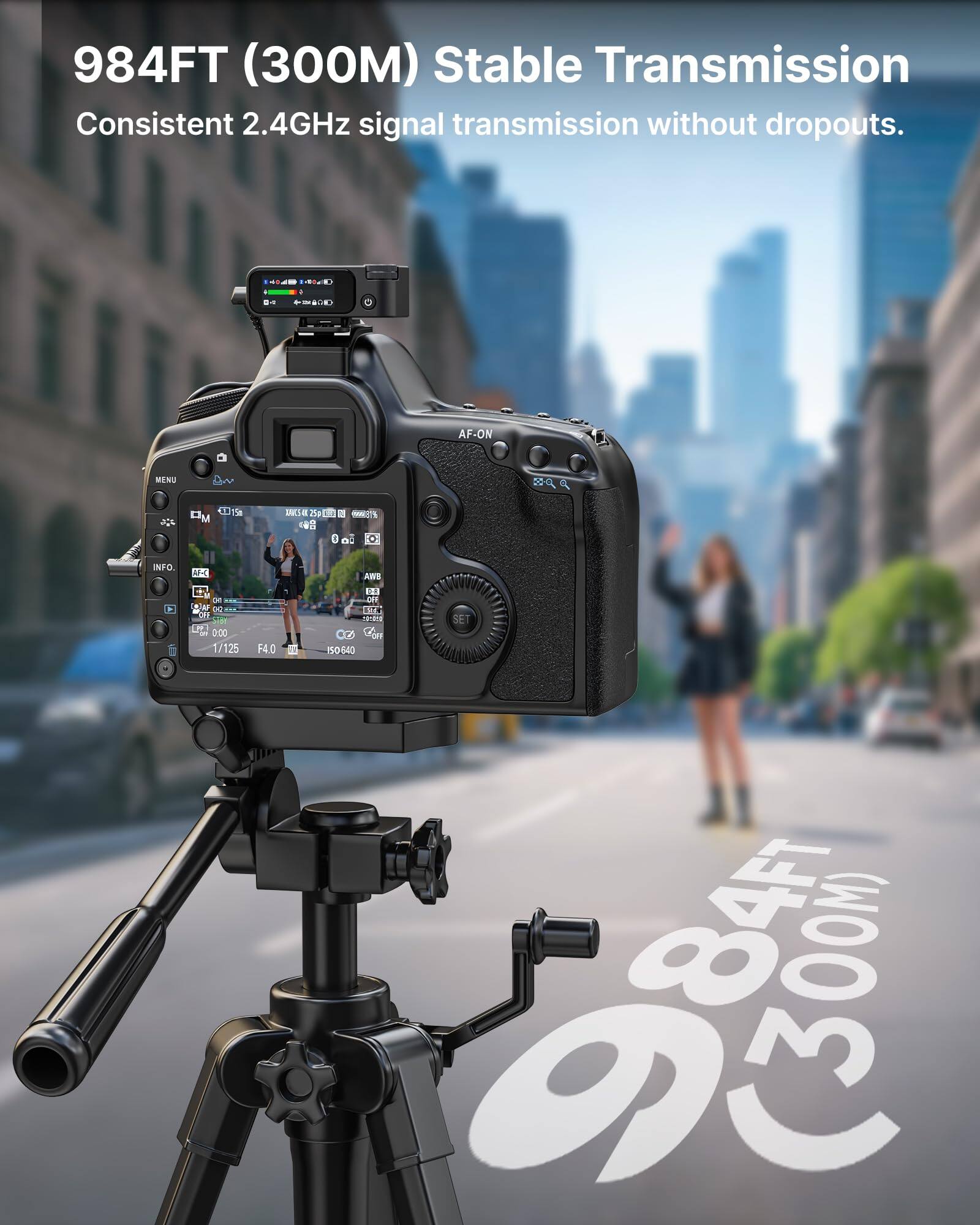 984FT (300M) Stable Transmission  
Consistent 2.4GHz signal transmission without dropouts.