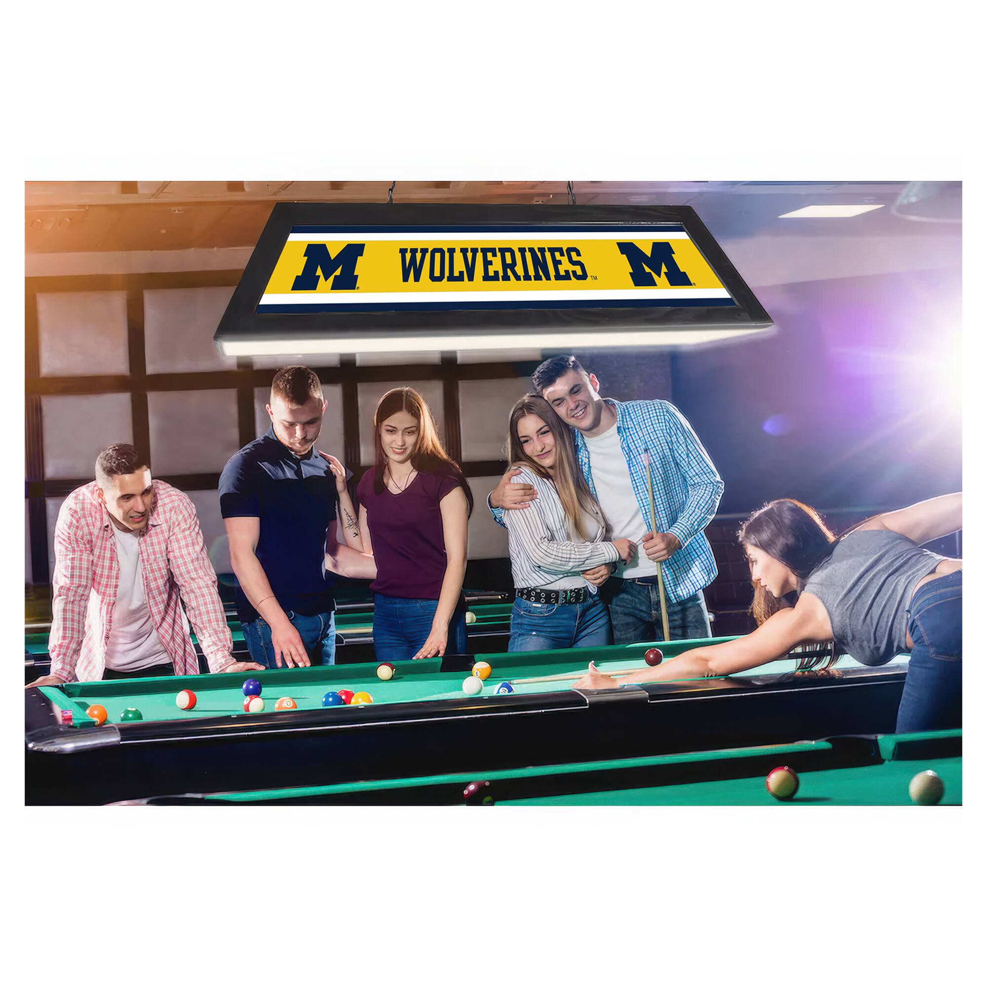 Alt View 2. Imperial - Michigan Wolverines 42" Billiard Lamp - Yellow.