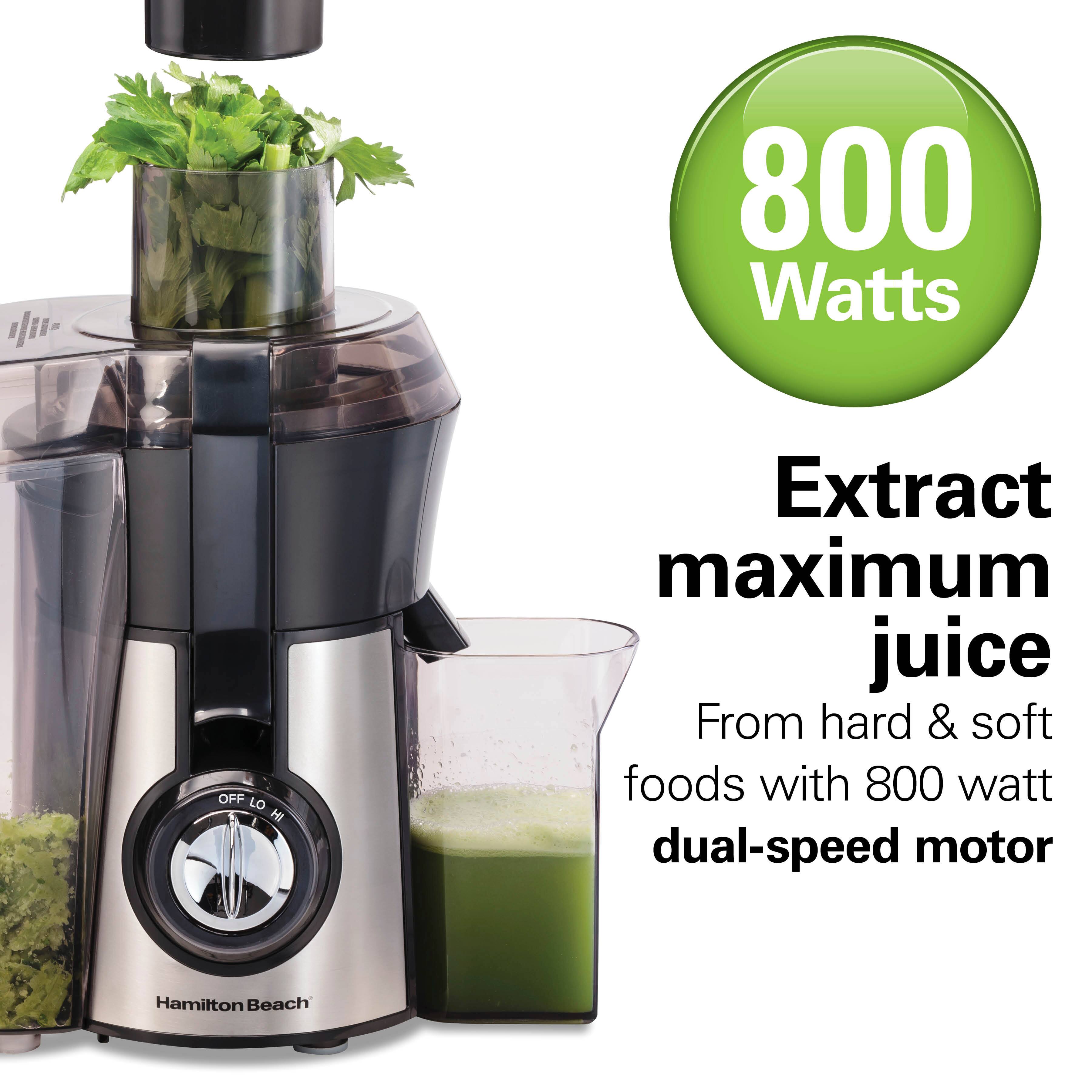 800 Watts

OFF LO HI

Extract maximum juice from hard & soft foods with 800 watt dual-speed motor

Hamilton Beach