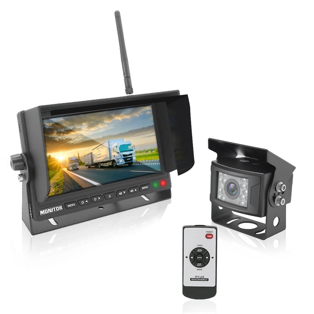 Pyle - 7” Monitor Safety System - Wireless Video Transmitter & Receiver, Waterproof, Night Vision for Vehicles
