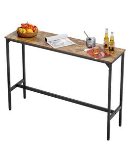 VEVOR - Bar Table,Sturdy Metal Frame High Top Pub Table, Narrow Long Kitchen Dining, Cocktail Counter Bar Height Desk,55x15x39in - Wood, black
