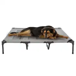 PetMaker - Elevated Dog Bed 48x35.5-Inch Pet Bed with Non-Slip Feet Indoor/Outdoor Dog Cot or Puppy Mattress for Pets up to 110lbs - Gray