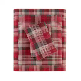 Gracie Mills - Kayce Flannel Sheet Set - Red Plaid
