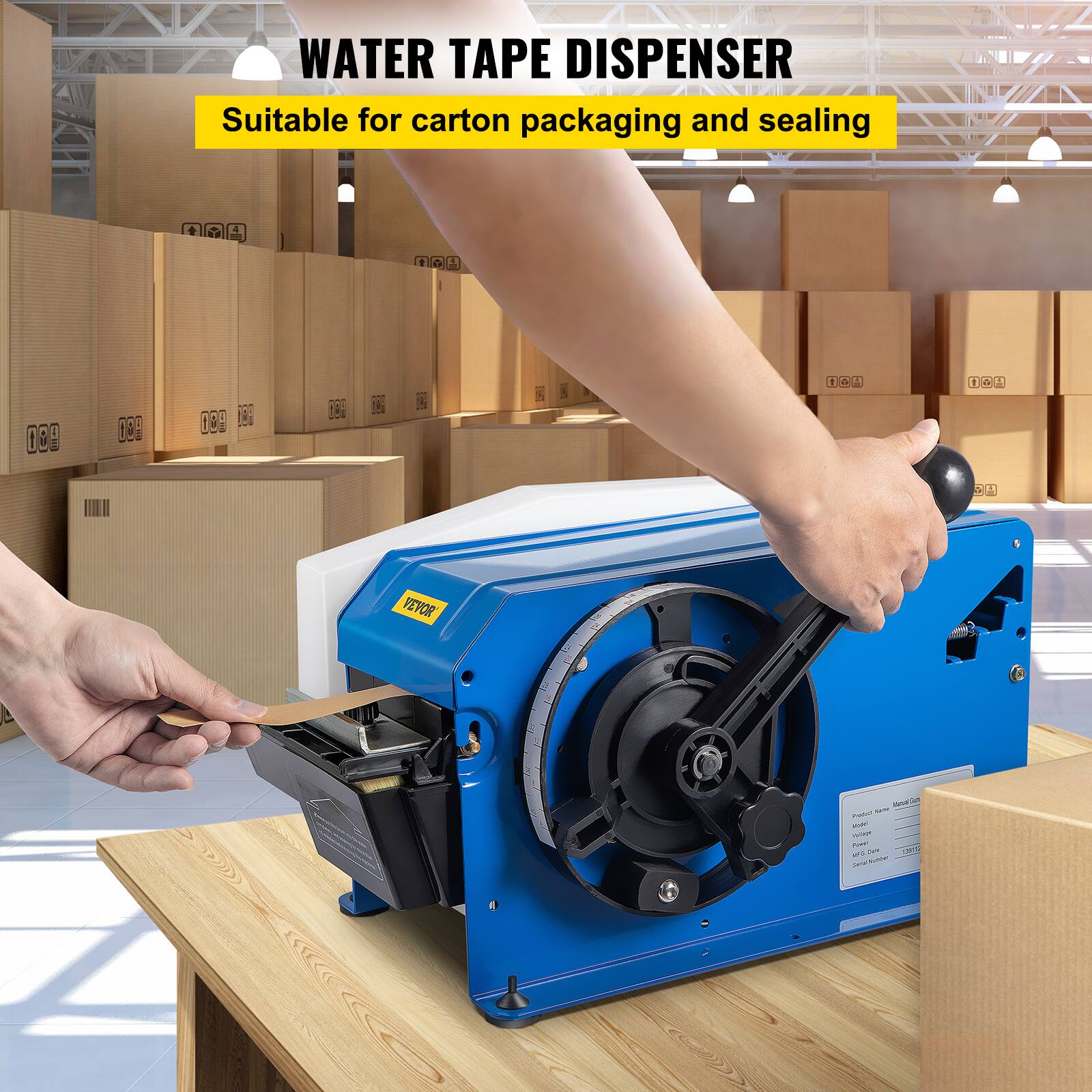 WATER TAPE DISPENSER  
Suitable for carton packaging and sealing