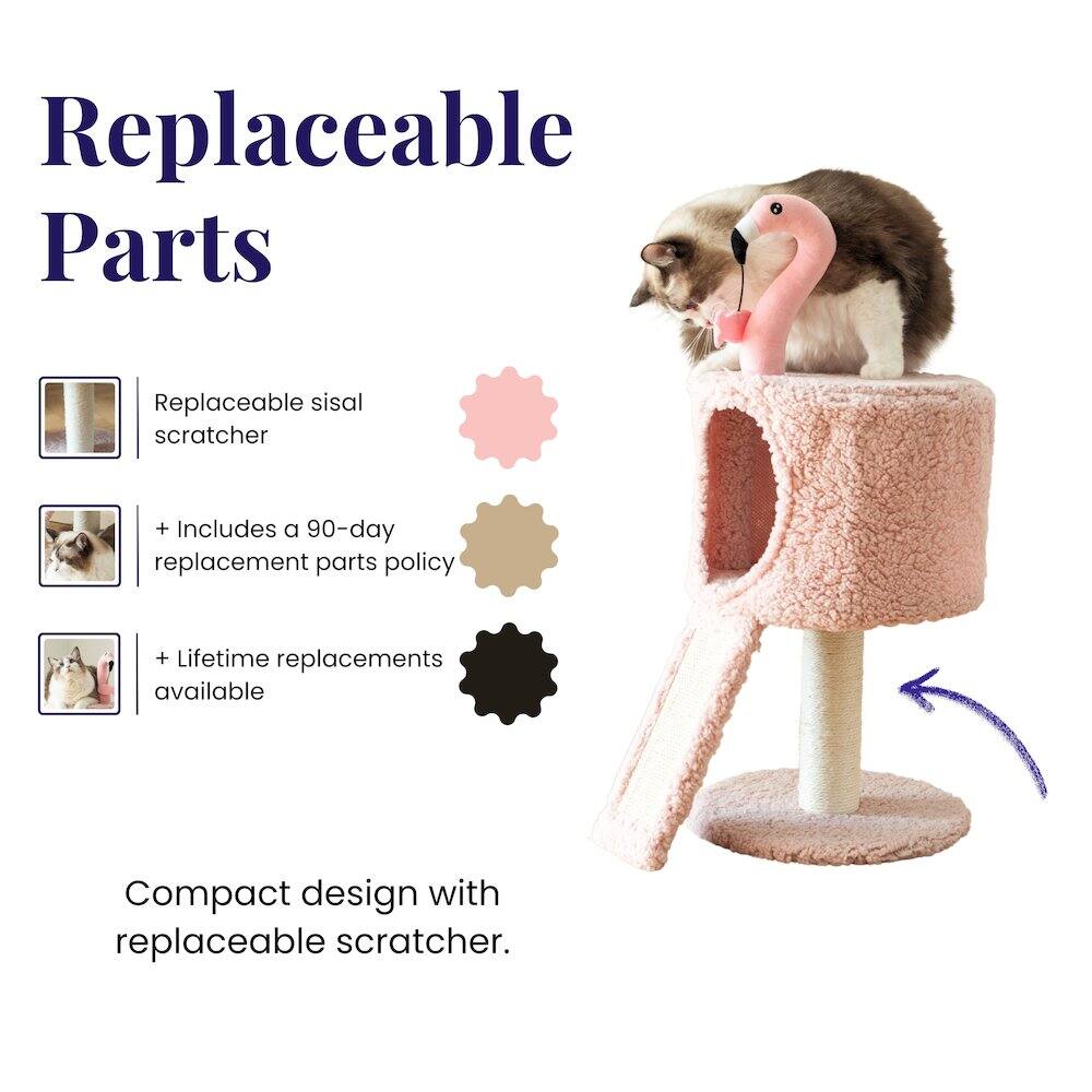 Replaceable Parts

- Replaceable sisal scratcher
- Includes a 90-day replacement parts policy
- Lifetime replacements available

Compact design with replaceable scratcher.