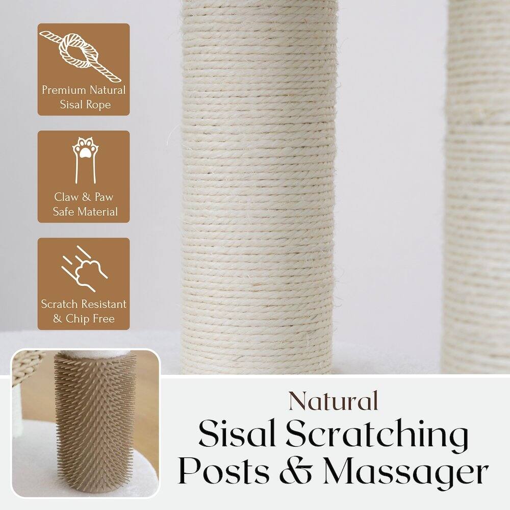 Premium Natural Sisal Rope  
Claw & Paw Safe Material  
Scratch Resistant & Chip Free  

Natural Sisal Scratching Posts & Massager