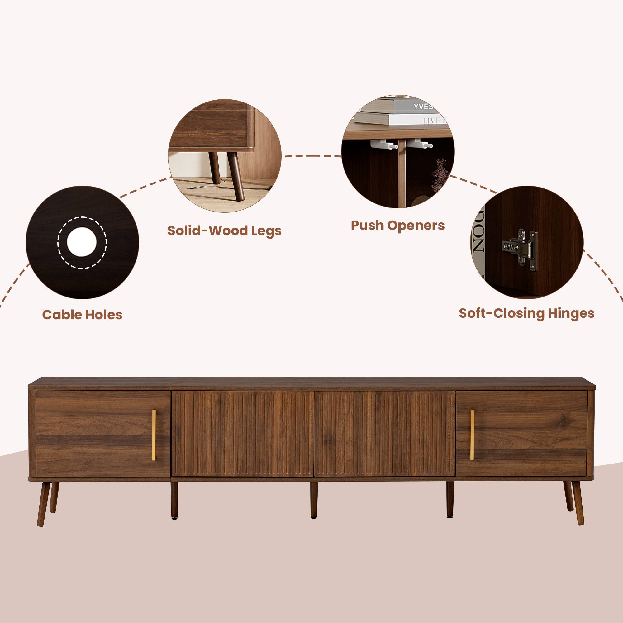 MERAVOM Modern TV Stand for TVs up to 85