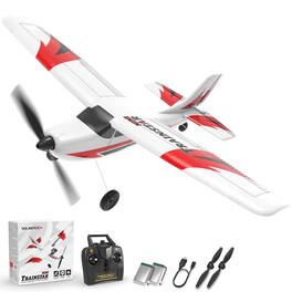 Topteng - 3CH RC Plane – 6-Axis Gyro, 3-Level Assist, One-Button Aerobatics, Gearbox Thrust, 14 Min, Fit for Beginners & Experts - Red