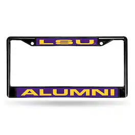 Rico Industries - Louisiana St LSU Tigers Alumni Black Metal Laser Cut License Plate Frame - Multi