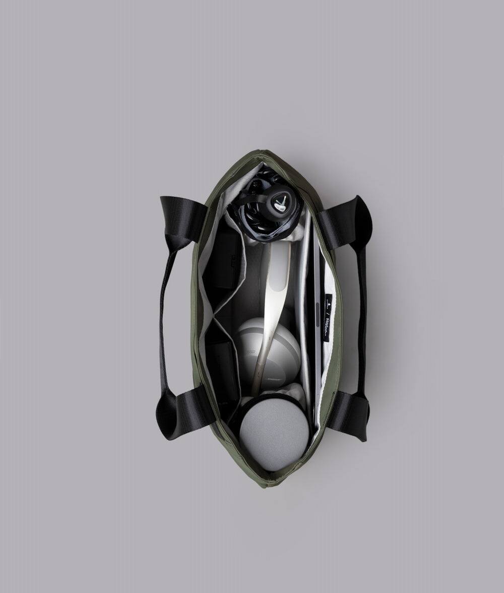 Alt View 6. ALPAKA - Elements Tote 9L Small Tote Bag for 11" Devices - Green Axoflux 210D.