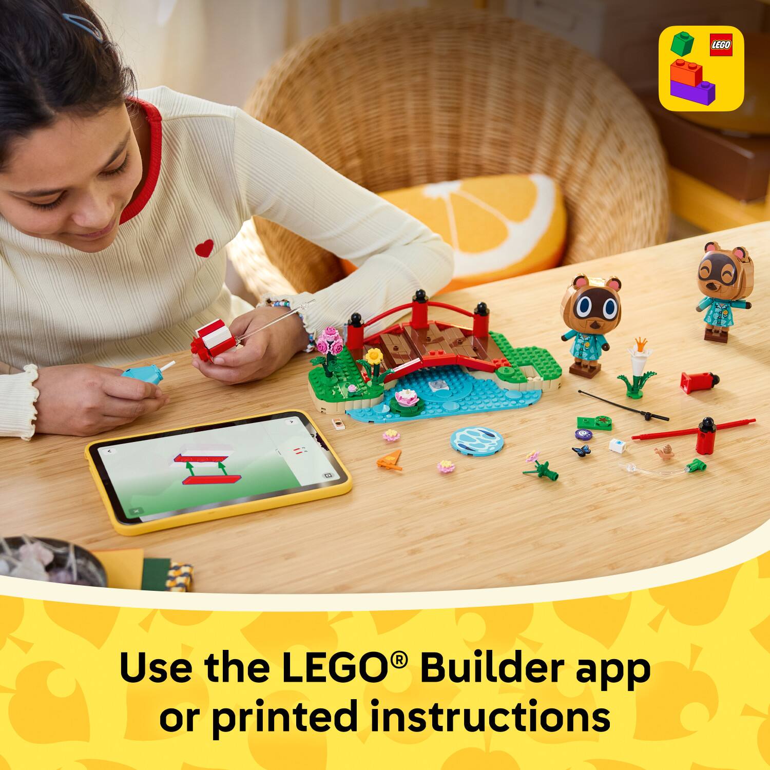 Use the LEGO® Builder app or printed instructions