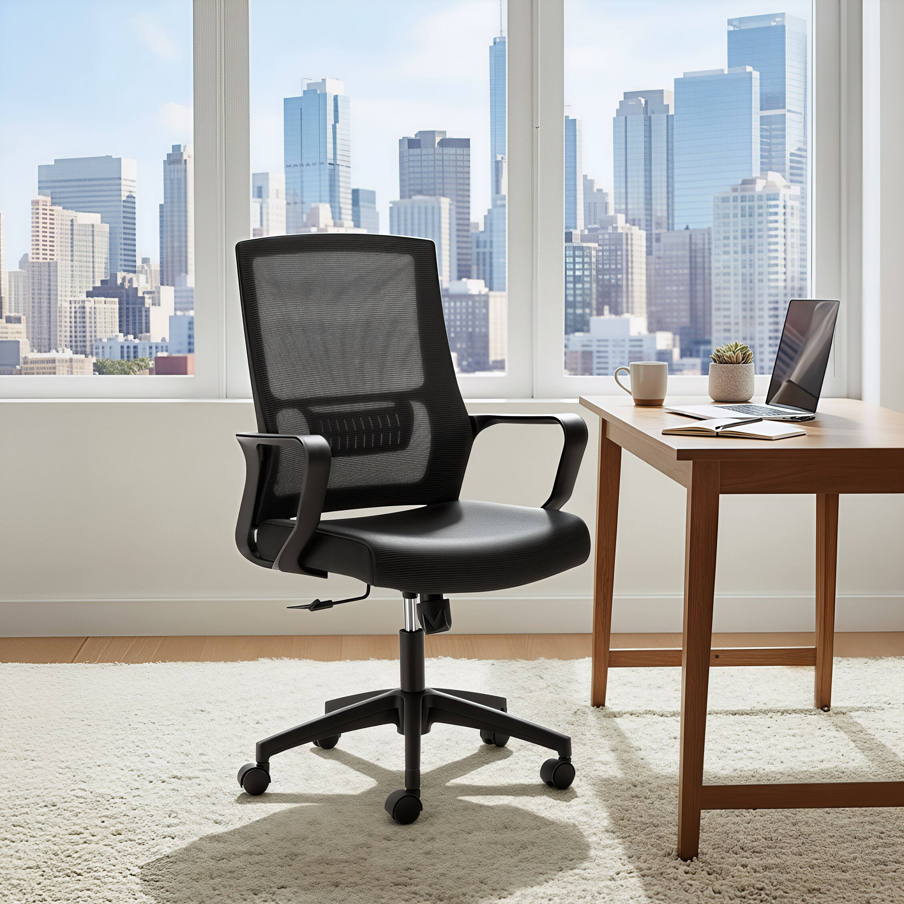 Angle. Hivvago - Jett Low Back Office Chair Black - Black.