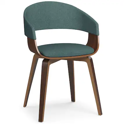 Front. Simpli Home - Lowell Bentwood Dining Chair - Light Turquoise Blue.