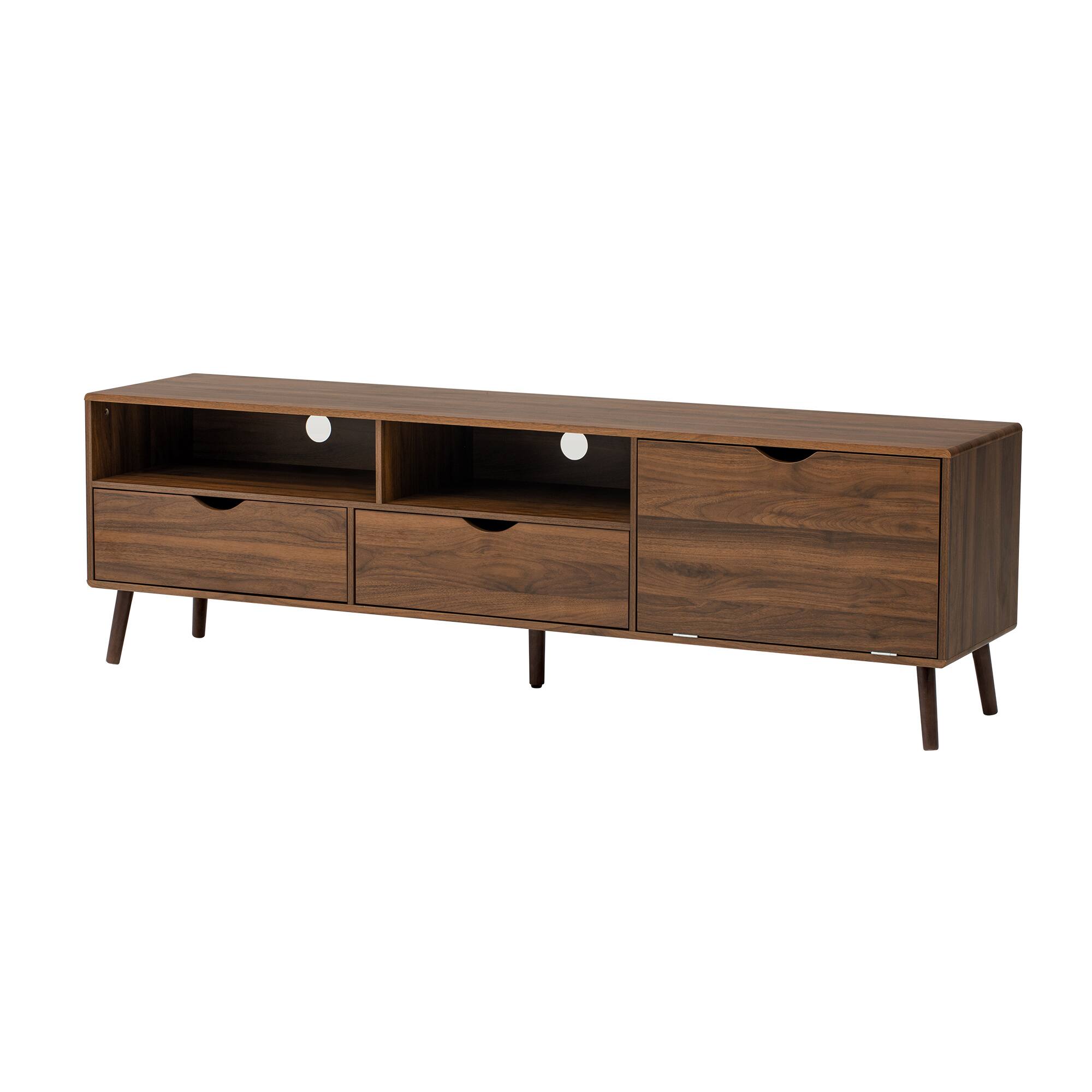 Alt View 6. Spaco - Spaco Mid Century TV Stand for TVs 80", Media Console with 2 Drawers and Drop Down Door,for Living Room and Home Theater - Natural.