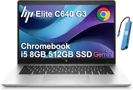HP - Upgraded - Chromebook 14 14" FHD Laptop - Elite Pro C640 G3 - Intel Core i5 with 8GB Memory - 512GB SSD - Thunderbolt 4 - Chrome OS - Silver