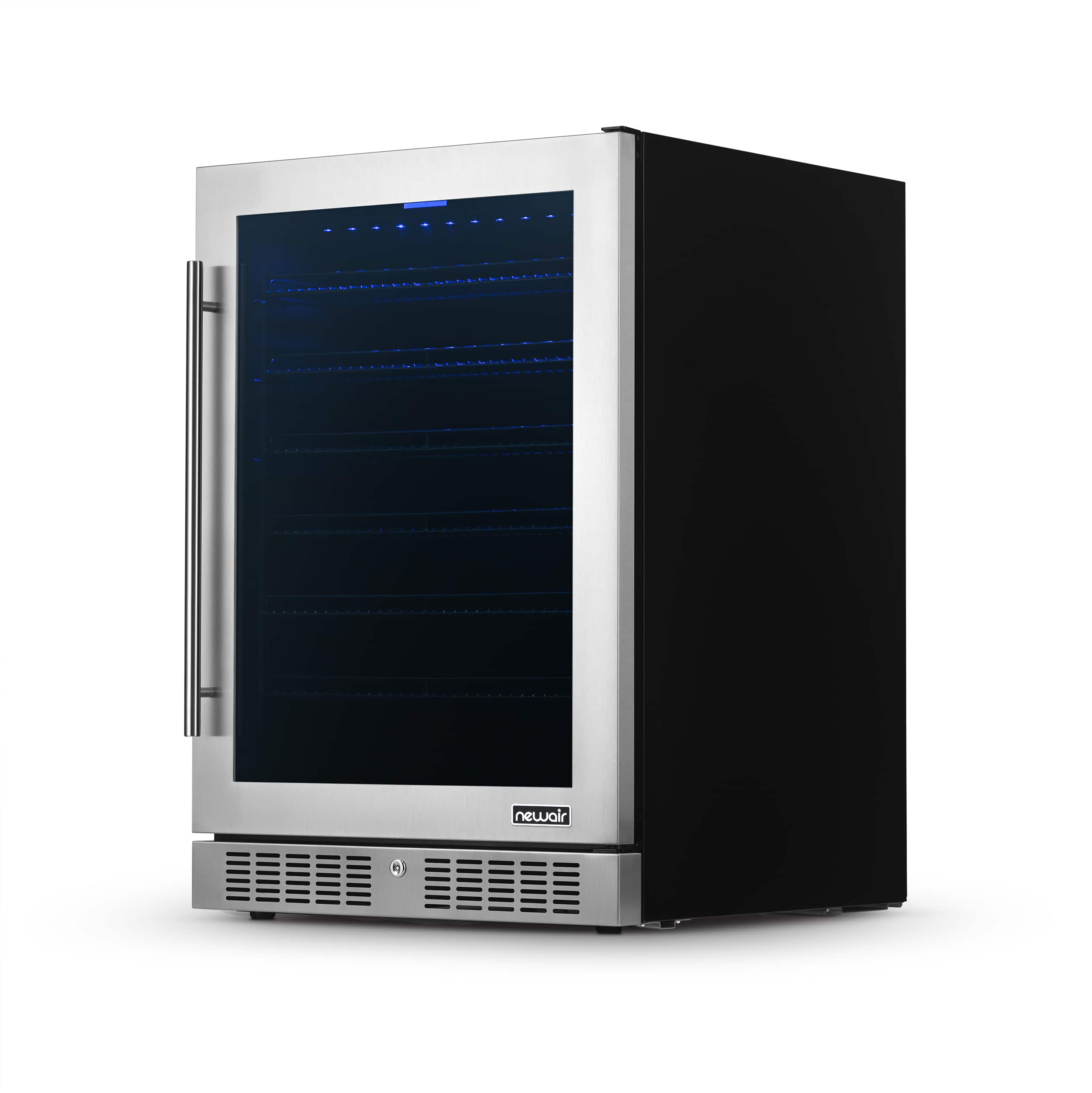 Alt View 17. NewAir - 24" 224-Can Built-In Beverage Cooler with Color Changing LED Lights and Adjustable Shelves - Stainless Steel.