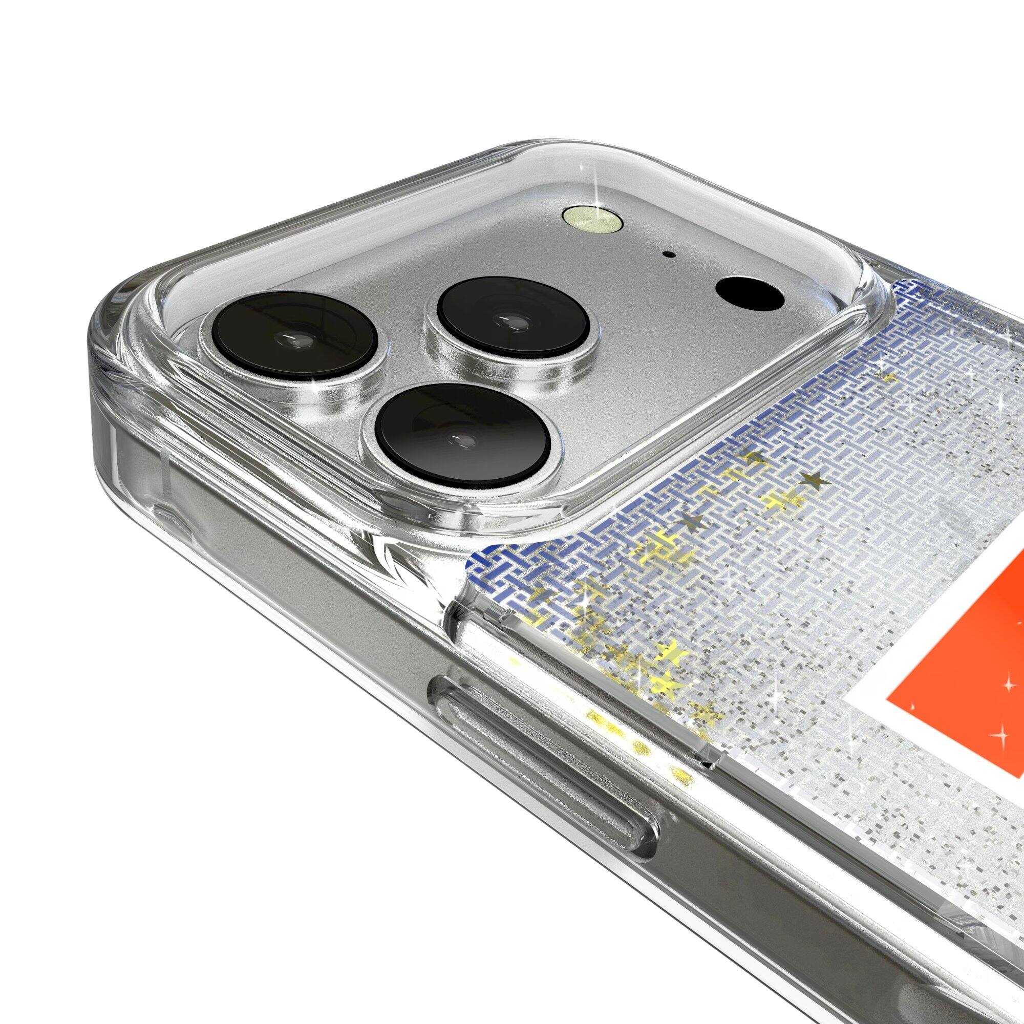 Alt View 2. Keyscaper - Linen Logo iPhone Glitter Case - 13 Pro - Multicolor.