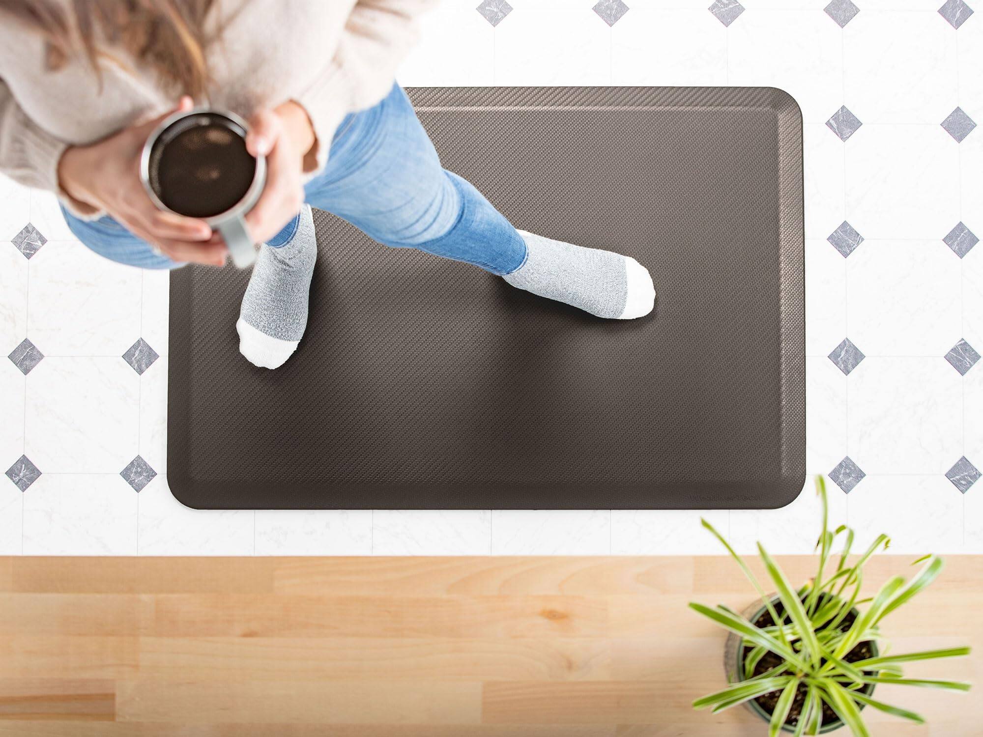 Alt View 8. WeatherTech - ComfortMat | 24" x 36" Anti-Fatigue Mat, 3/4" Thick, Slip Resistant, Easy to Clean – Carbon Fiber Pattern – Cocoa - Cocoa.
