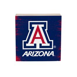 Evergreen Enterprises - Arizona Wildcats 6" Square Fan Chant Wood Block Shelf Sign - Multicolor