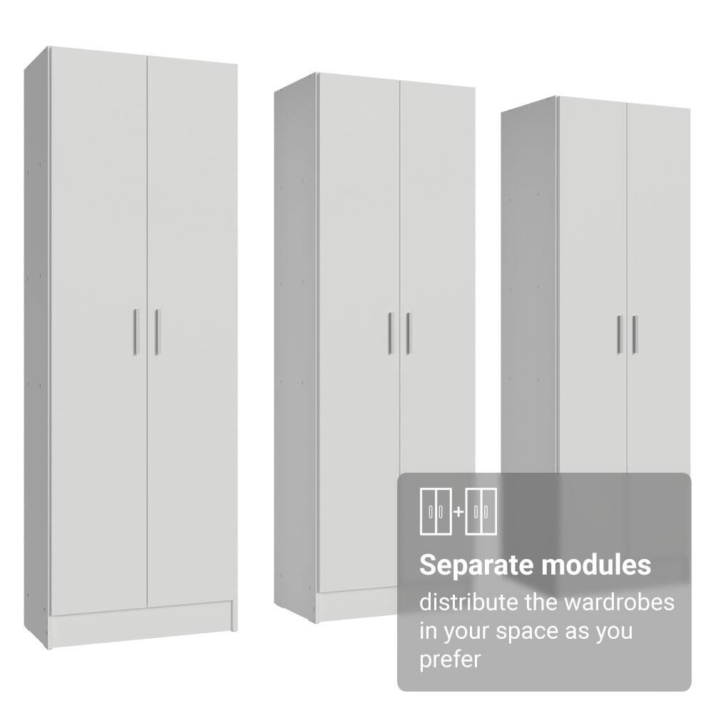 Separate modules distribute the wardrobes in your space as you prefer