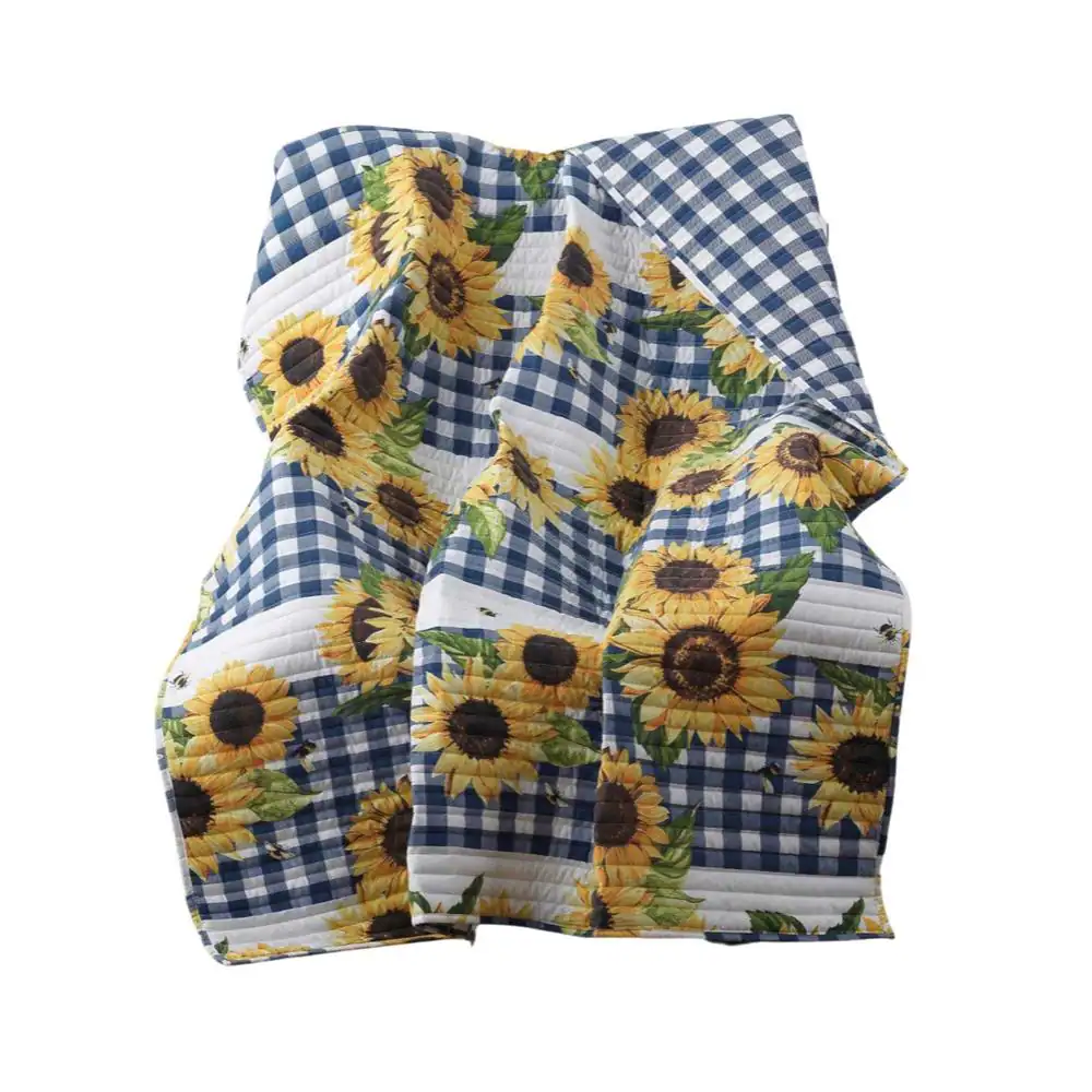 Front. Barefoot Bungalow - Barefoot Bungalow Sunflower Accessory Throw - Gold 50x60 - Gold.