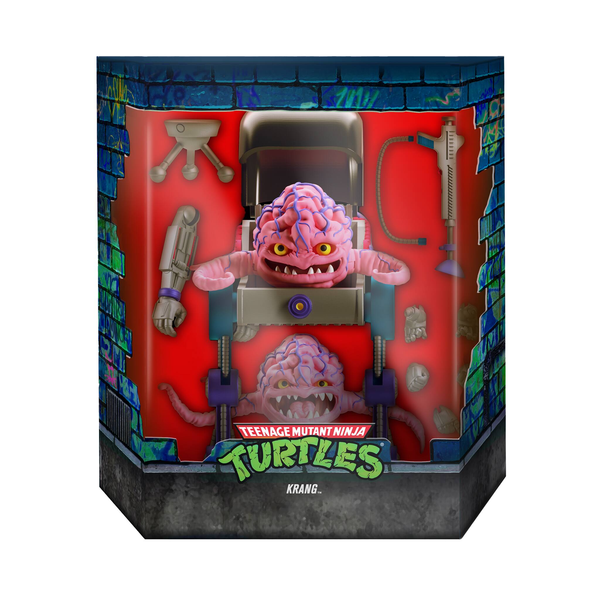 Angle. Super7 - ULTIMATES! 7 in Plastic Teenage Mutant Ninja Turtles Action Figure - Krang - Multicolor.