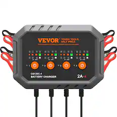 VEVOR
Technical Support and E-Warranty Certificate www.vevor.com/support
TOUGH TOOLS, HALF PRICE
Certificate www.vevor.com/support
GS120C-4
BATTERY CHARGER
2A x 4
AGM LITHIUM
AGM LITHIUM
AGM LITHIUM
AGM LITHIUM