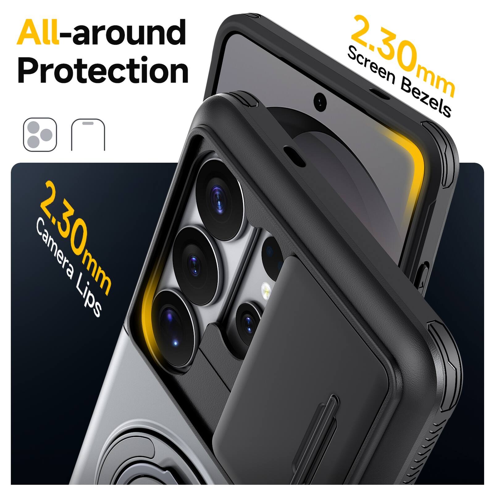 All-around Protection  
2.30mm Camera Lips  
2.30mm Screen Bezels