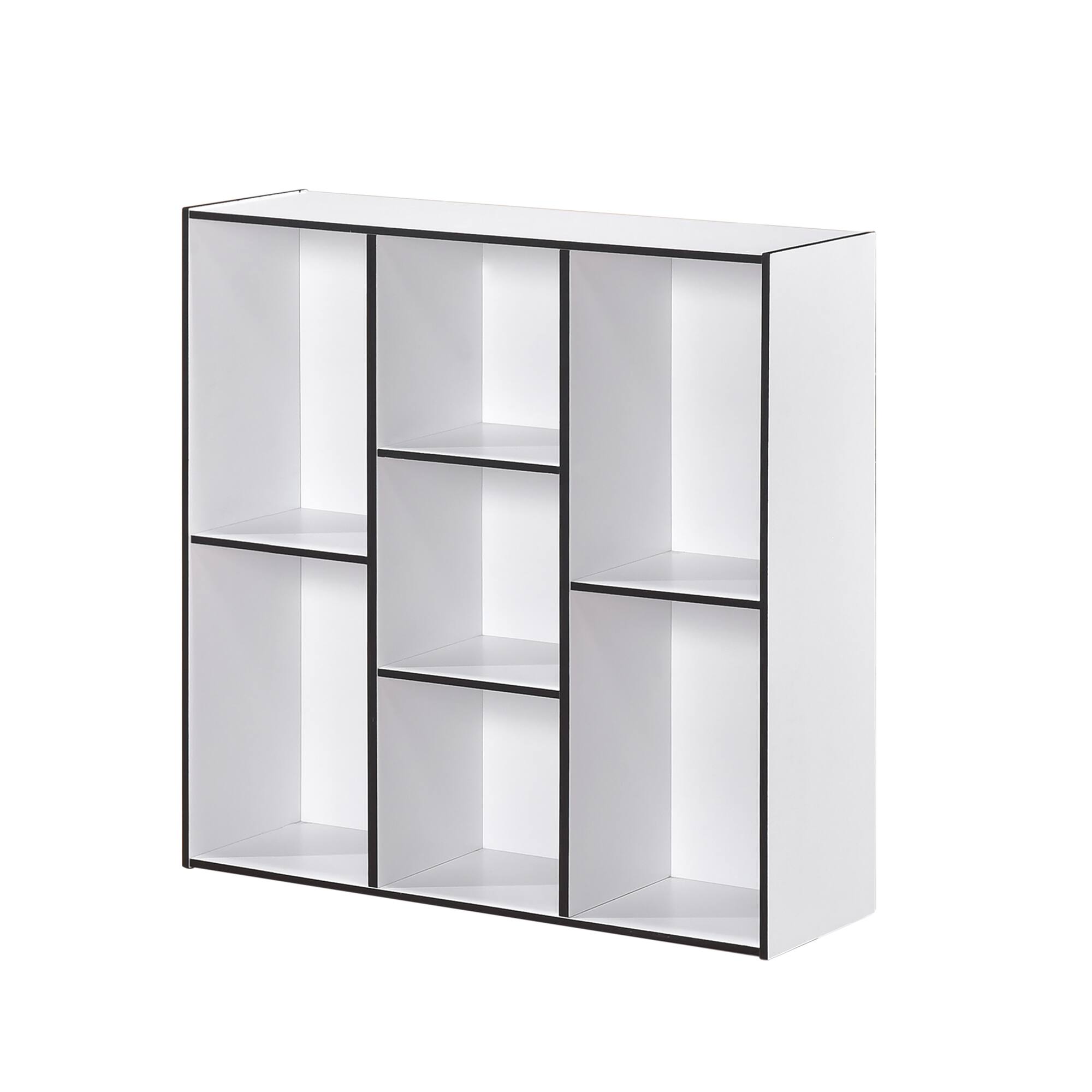 Angle. Kings Brand Furniture - Kings Brand Furniture Haven 7 Shelf Bookcase - White.