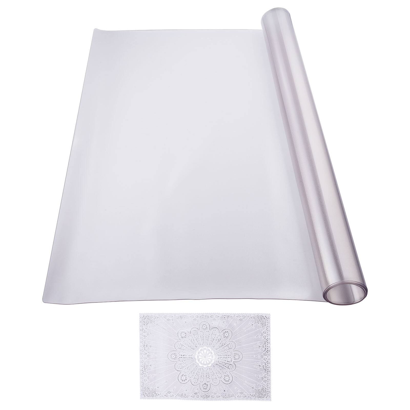 Alt View 5. VEVOR - Plastic Table Cover, 36 x 60 Inch 1.5 mm Thick Frosted Table Protector, Rectangle PVC Desk Mat - Transparent.