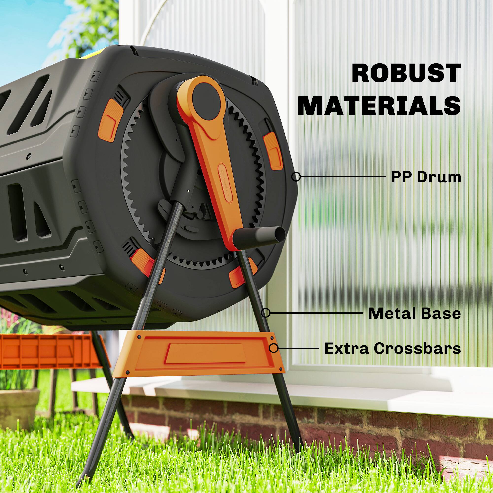 ROBUST MATERIALS  
PP Drum  
Metal Base  
Extra Crossbars