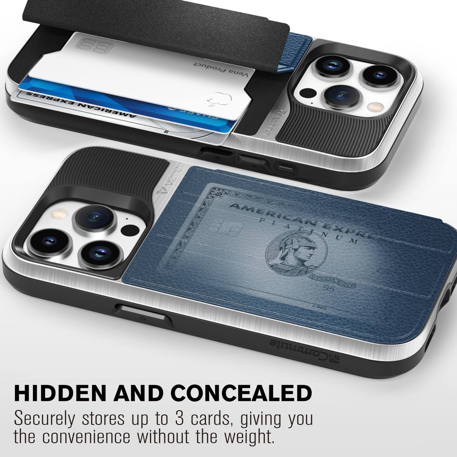 HIDDEN AND CONCEALED
Securely stores up to 3 cards, giving you the convenience without the weight.

68 Product Vena EXPRESS 2 AMERICAN - VEVETEN : AMERICAN PLATINUM NUM EXPRE 95