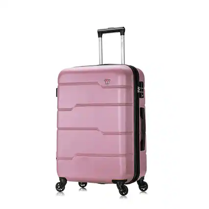 Front. DUKAP - Rodez Lightweight Hardside Spinner Luggage 24" - ROSE GOLD.