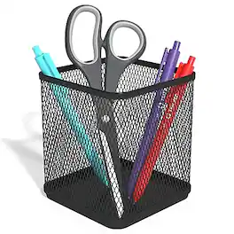 TRU RED - TRU RED™ Stackable Wire Mesh Pen Holder, (TR57575-CC) - Matte Black