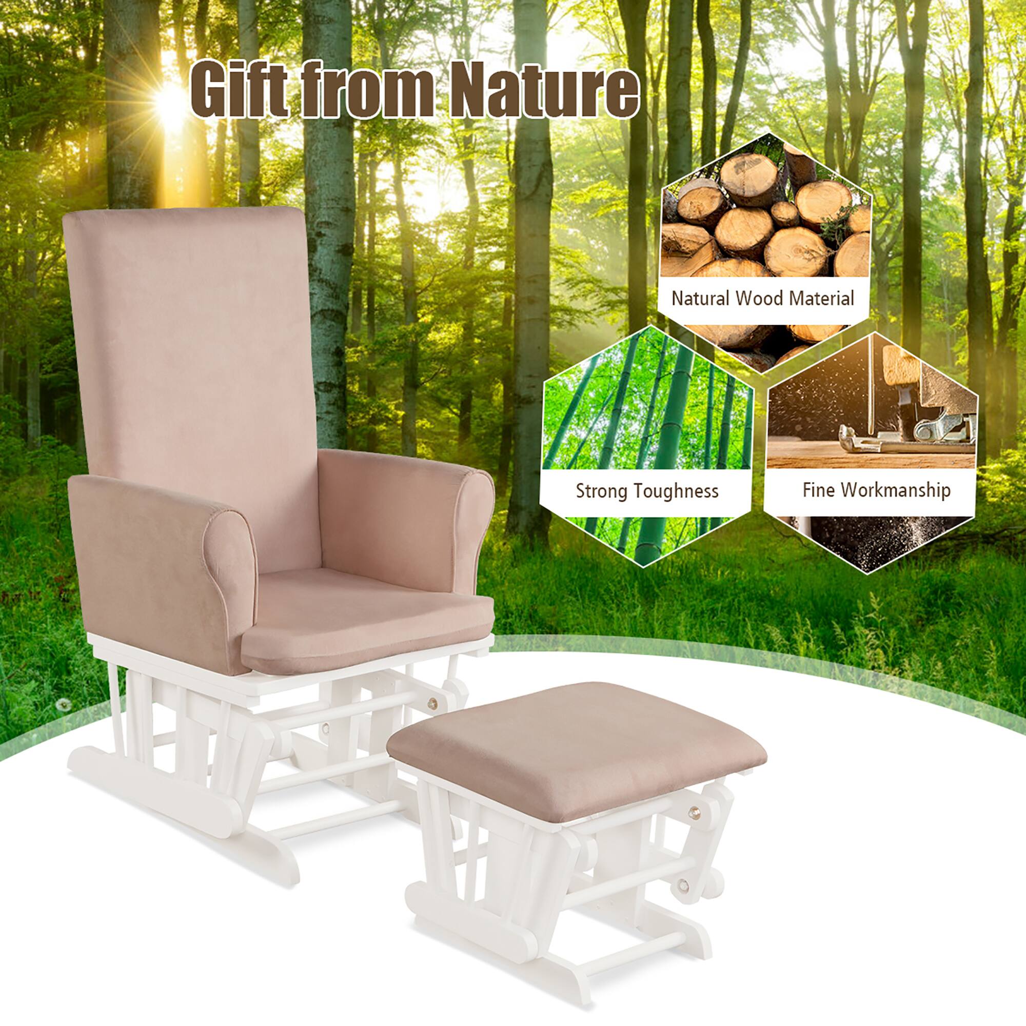 Gift from Nature  
Natural Wood Material  
Strong Toughness  
Fine Workmanship