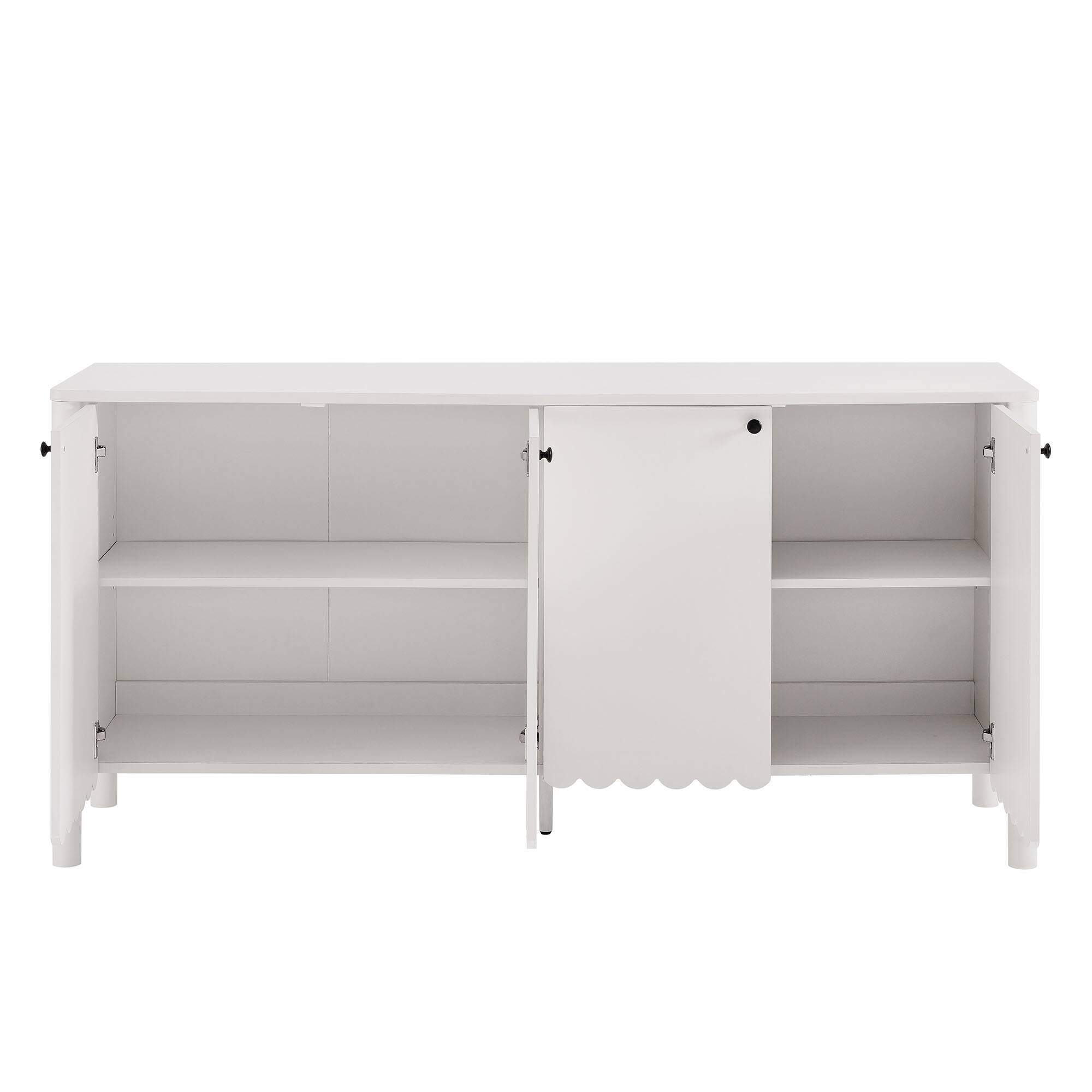 Alt View 5. Modway - Emmeline 66" 4-Door Scalloped Sideboard Cabinet by Modway - White.