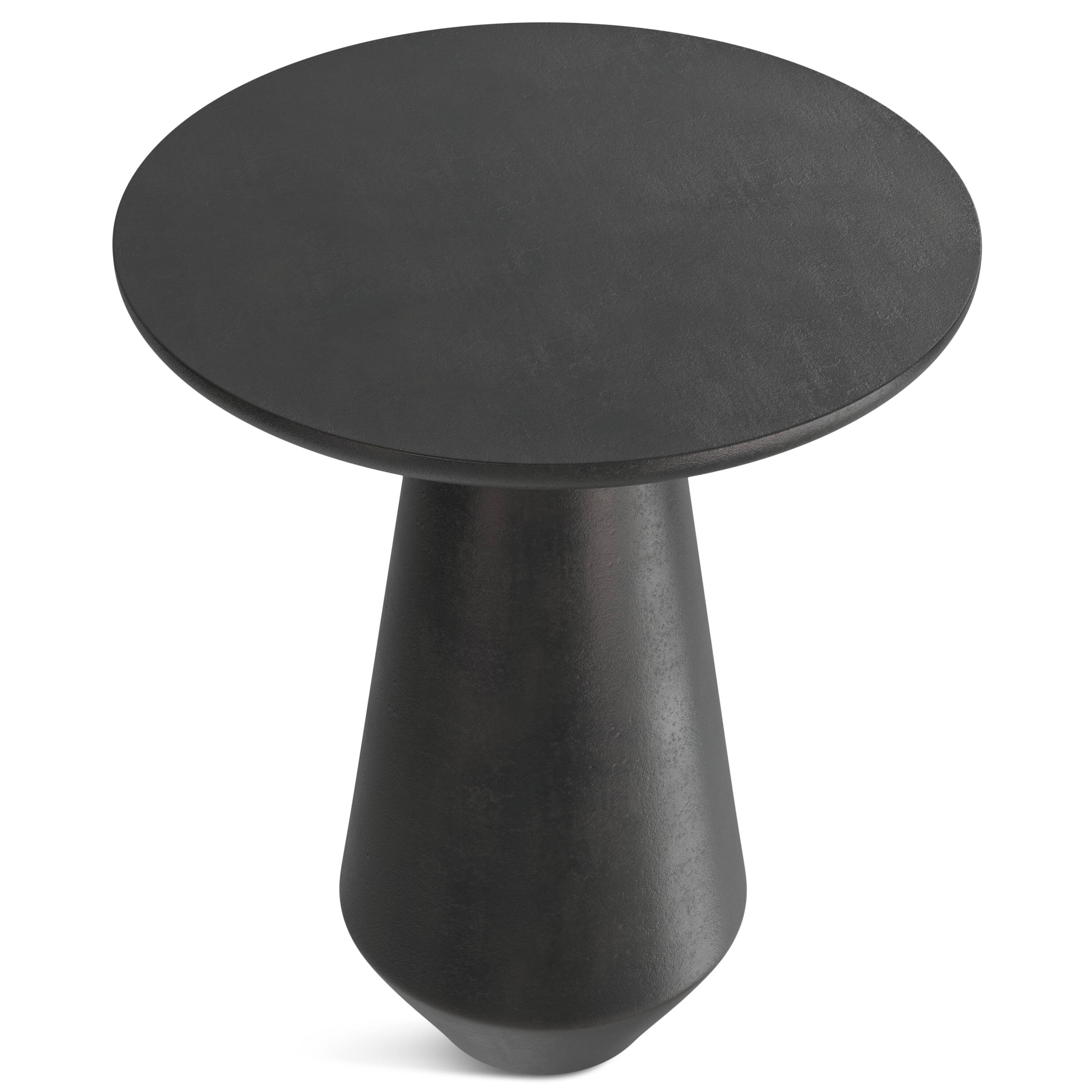 Alt View 1. Simpli Home - Gloria Contemporary 16 inch Wide Cast Aluminum Side Table in Graphite, Fully Assembled - Graphite.