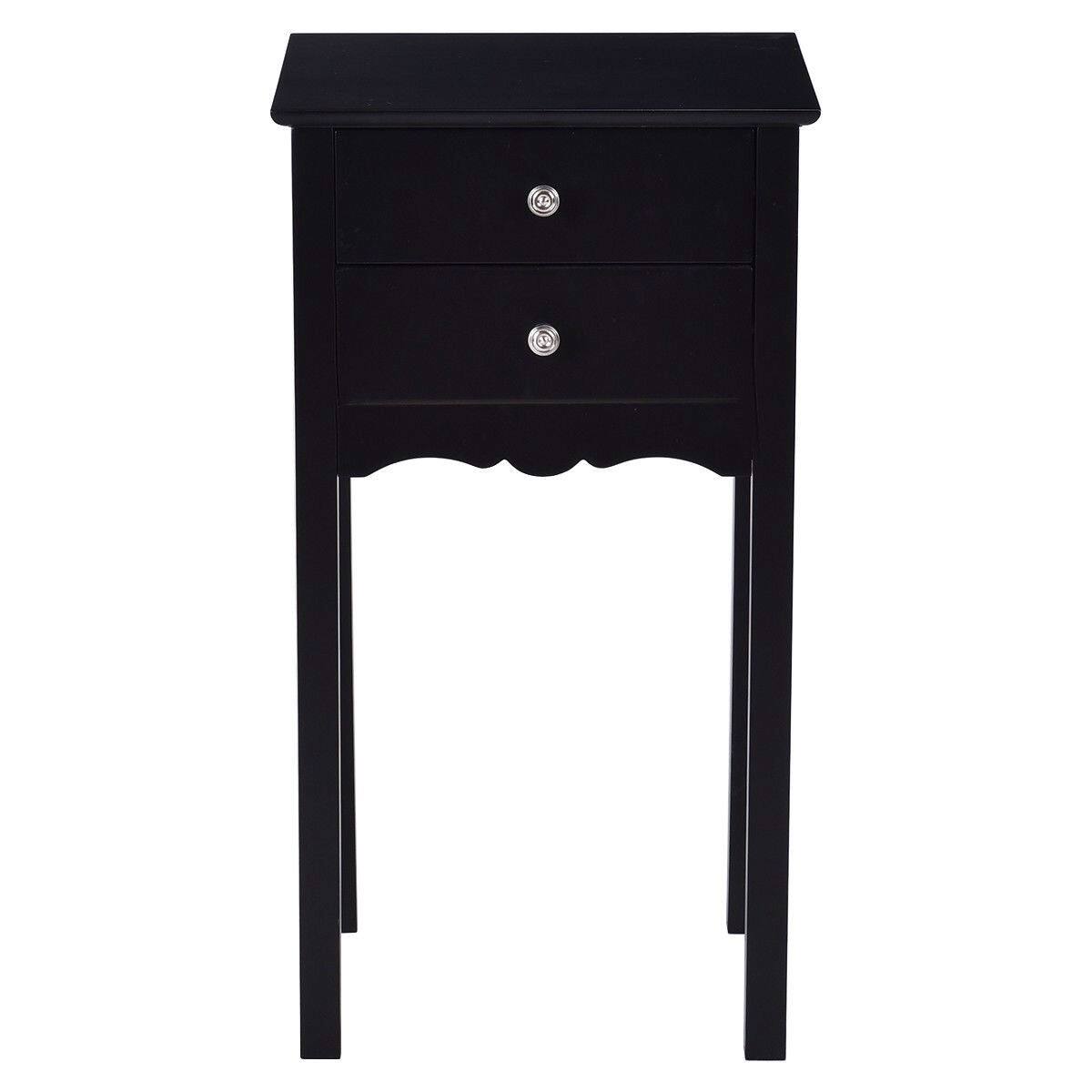Angle. Hivvago - Hivvago Elegant 2-Drawer End Table Nightstand Side Table - Black.