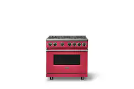 Viking - Pro 7 Series 5.6 Cu. Ft. Freestanding Sealed 4 Burner Gas Convection Range - Valentine - Valentine