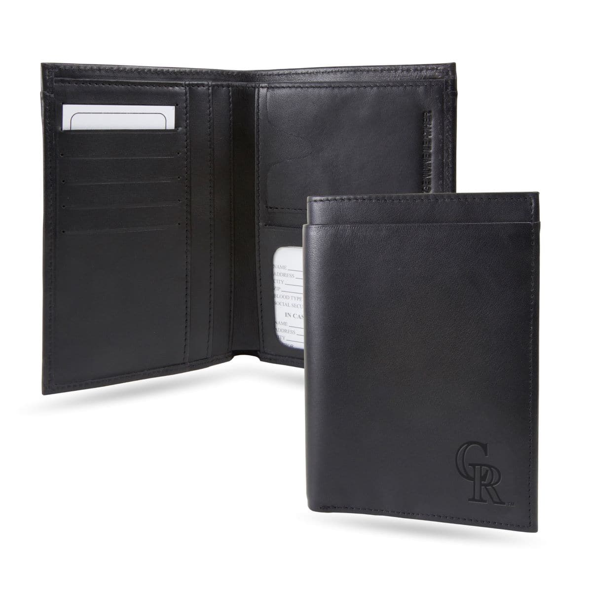 Rico Industries - Colorado Rockies MLB Black Leather Traveling RFID Blocking Wallet - Multi