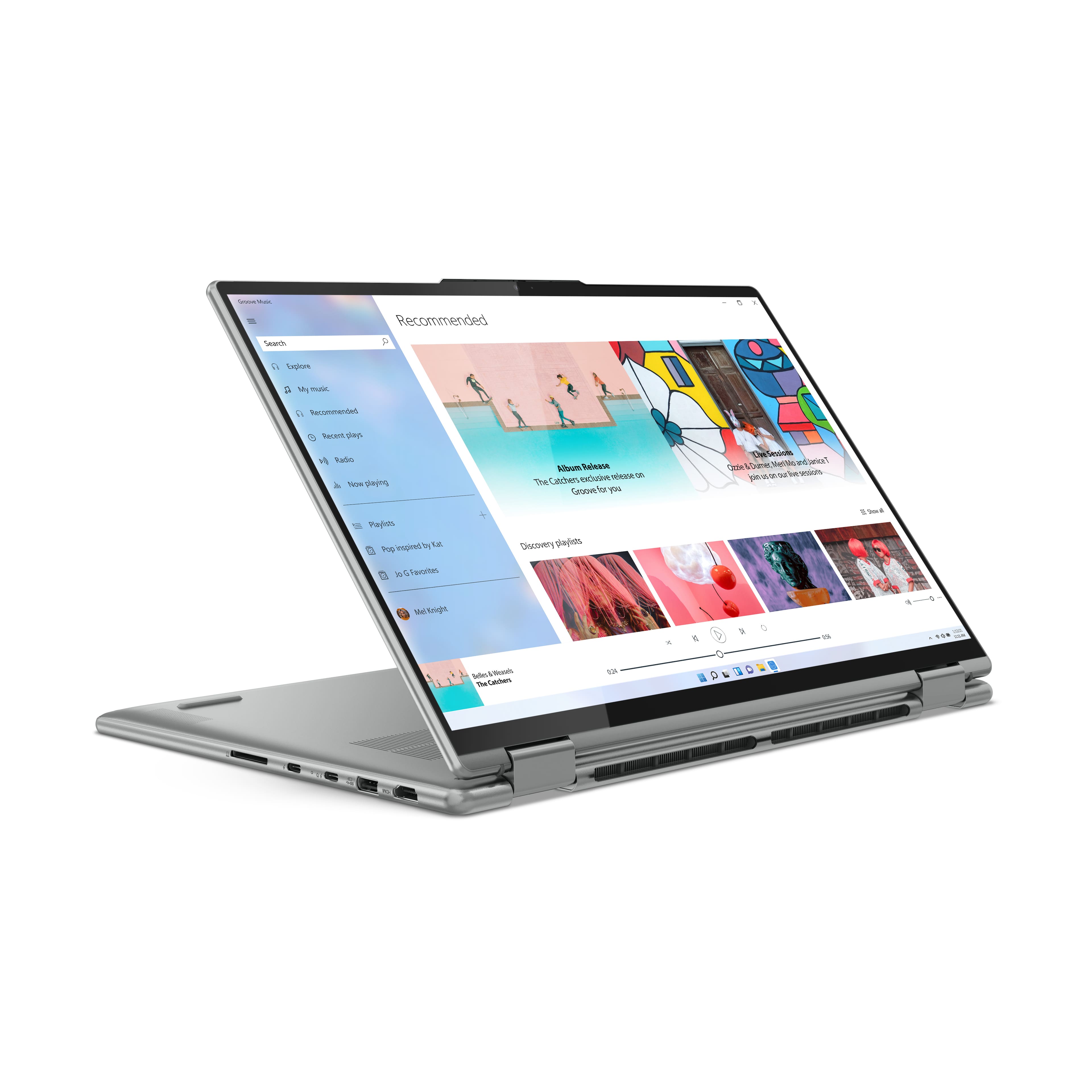 Angle. Lenovo - Yoga 7i 16" 2.5K Touch 2-in-1 Laptop - Intel Evo Platform - Core i7-1260P - 16GB Memory - 512GB SSD - Arctic Grey.