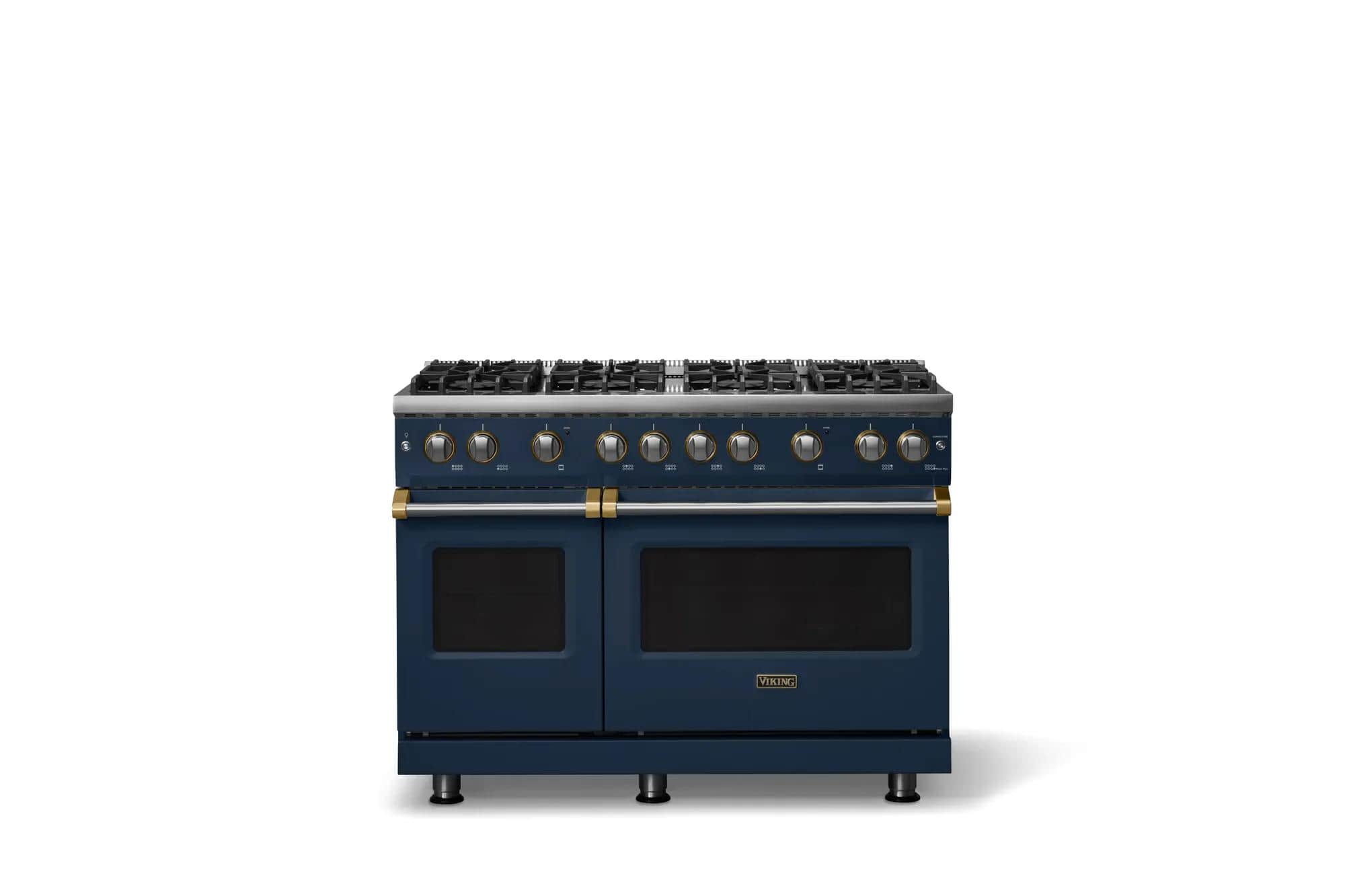 Viking - 48 in. Wide 8 Burner Pro 5 Series 6.1 Cu. Ft. Freestanding Sealed Burner Gas Convection Range with Brushed Brass - Slate Blue price history on PriceWatchPro