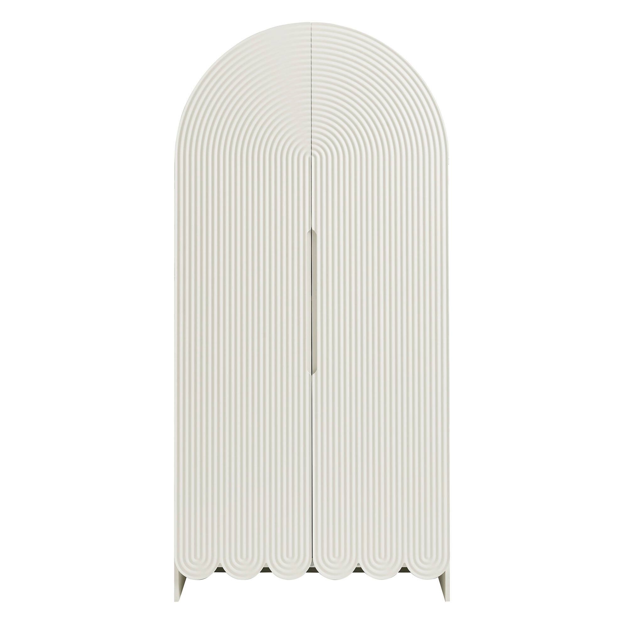 Alt View 4. Modway - Dahlia 78 Inch Fluted and Scalloped Arched Storage Cabinet by Modway - White.