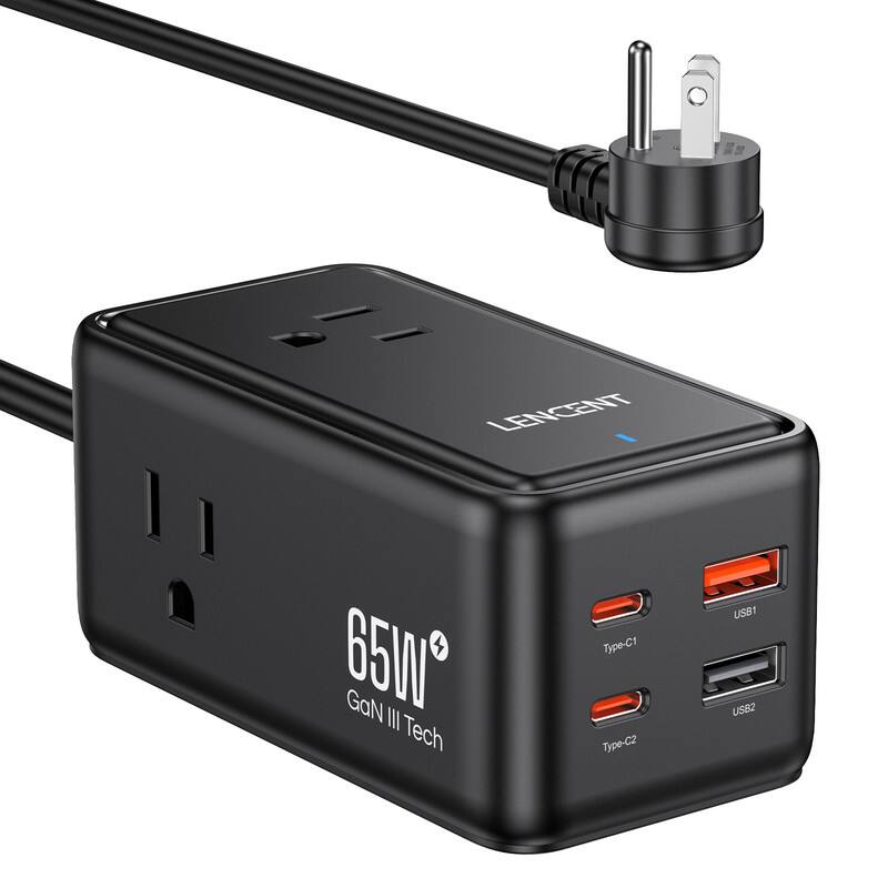 LENCENT  
65W GaN III Tech  
Type-C1 Type-C2  
USB1 USB2