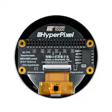 ROUND 2.1 TOUCH HyperPixel
60 FPS Touchscreen
480x480 pixels
2.1" (53mm)
Non-hyperbolic
Made in UK Sheffield
GND
INT
SCL
SDA
3V3
PC
http://pimoroni.com
pimoroni.com/hyperpixel