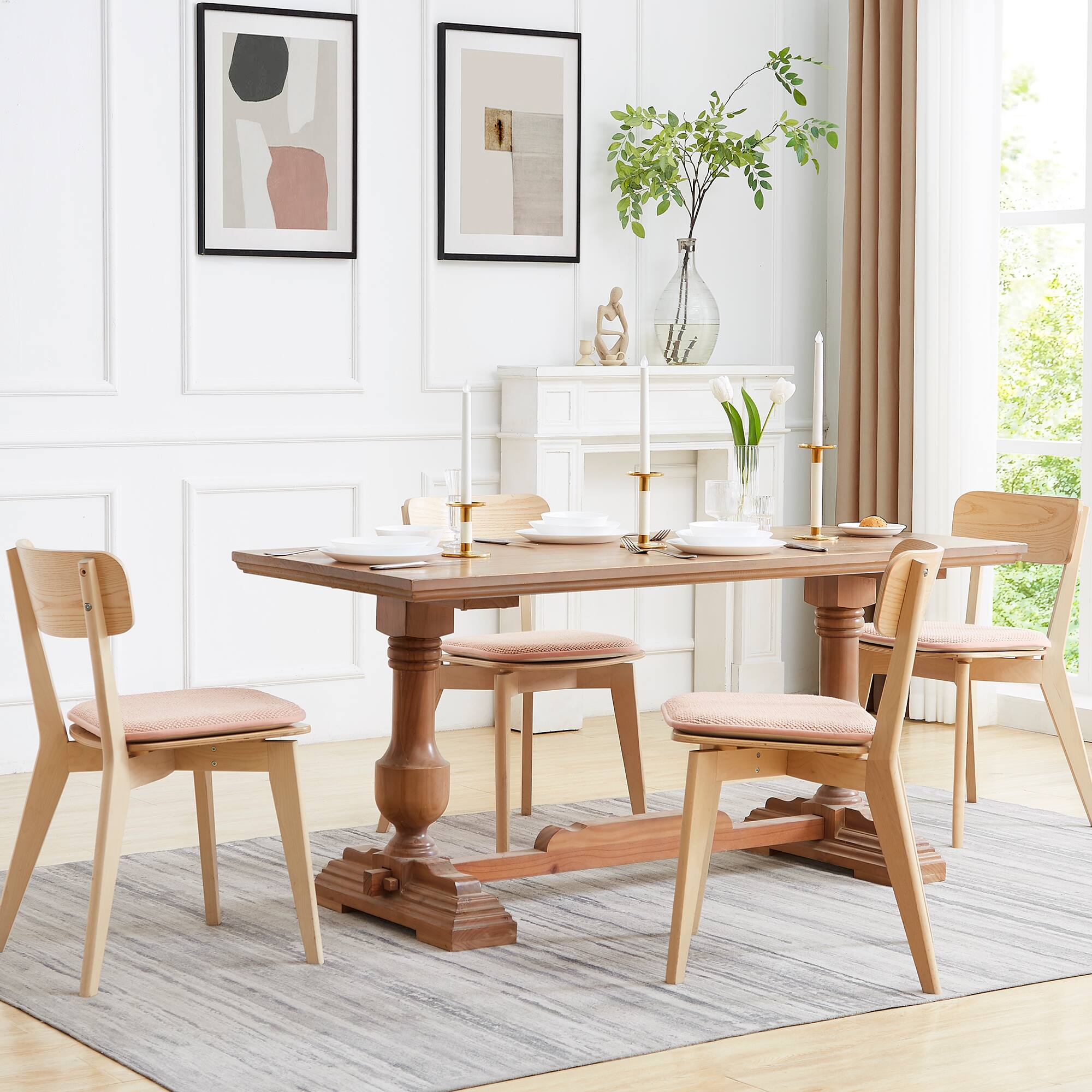 Alt View 2. Sweet Home Collection - Honeycomb Memory Foam No Slip Back 16" x 16" Chair Pad Cushion, 12-Pack - Blush.