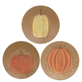 BreeBe - Classic Pumpkin Plate 3 Asstd - Cream, Light Orange, Dark Orange
