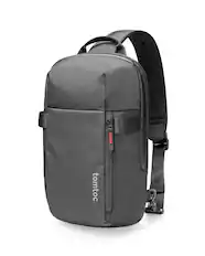 Front. tomtoc - Navigator-T24 One Shoulder Backpack Crossbody EDC Daypack Sling Bag Chest Shoulder Bag, Water-resistant S - Black.