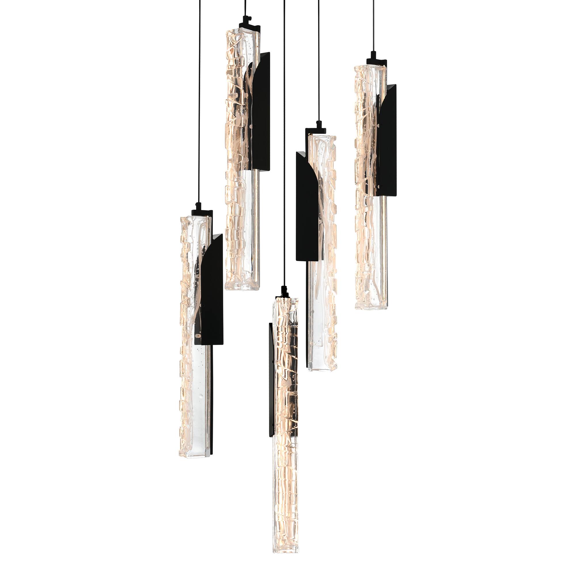 Angle. CWI Lighting - Valira Integrated LED Black Mini Pendant - Black.
