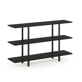 Furinno - Turn-N-Tube 3-Tier Wide Display Shelf, Espresso/Black - Espresso/Black